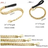 Stainless Steel Dog Leash Pet Lead Traction Super Strong Gold Collar Chain 32mm 19mm Bulldog Pitbull Large Dog Collar Leash - AliExpress 15 - Image 4