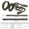Strong Coarse Nylon Dog Leash Army Green Canvas Double Row Adjustable Dog Collar L/XL Medium Large Dog Pitbull Lead Set - AliExpress 15 - Image 2