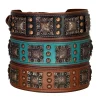 2inch Wide Luxury Genuine Leather Dog Collar Cool Spikes Dog Collars Durable Metal Rivet Collars for Pitbull German Shepherd - AliExpress 15 - Image 2