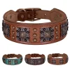 2inch Wide Luxury Genuine Leather Dog Collar Cool Spikes Dog Collars Durable Metal Rivet Collars for Pitbull German Shepherd - AliExpress 15