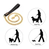 4.5FT Metal Dog Lead Stainless Steel Chain 18K Gold Pet Leash with Leather Handle Training For Medium Large Dog - AliExpress 15 - Image 5